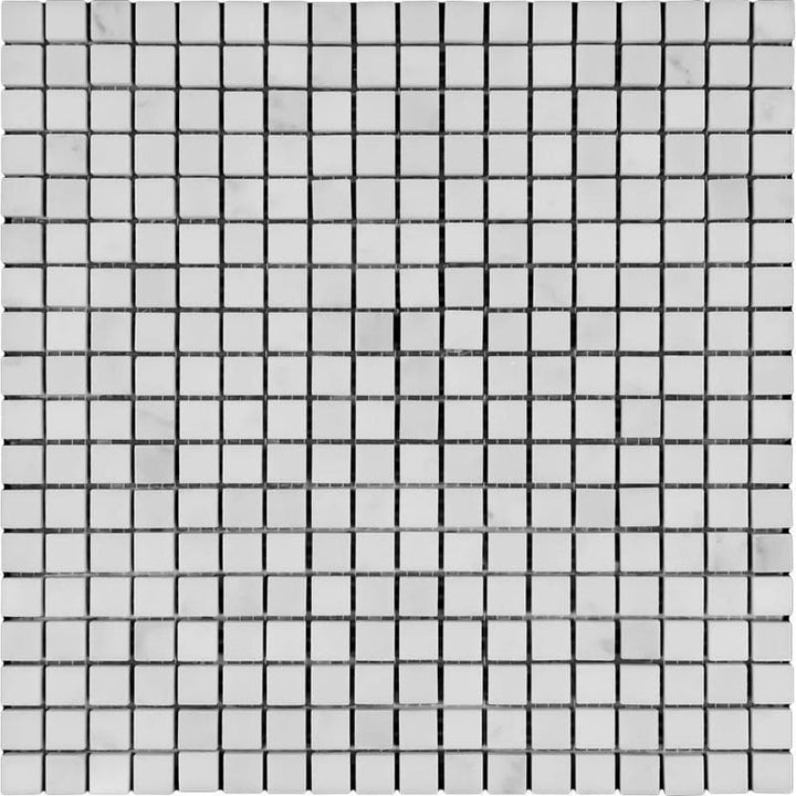 White Carrara Marble 5/8x5/8 Honed Mosaic Tile - TILE AND MOSAIC DEPOT