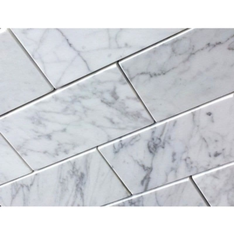White Carrara Marble 6x12 Polished Tile - TILE AND MOSAIC DEPOT