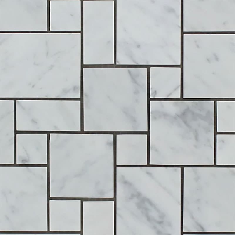 White Carrara Marble Micro Mini Pattern Honed Mosaic Tile - TILE AND MOSAIC DEPOT