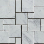 White Carrara Marble Micro Mini Pattern Honed Mosaic Tile - TILE AND MOSAIC DEPOT