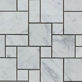 White Carrara Marble Micro Mini Pattern Polished Mosaic Tile - TILE AND MOSAIC DEPOT