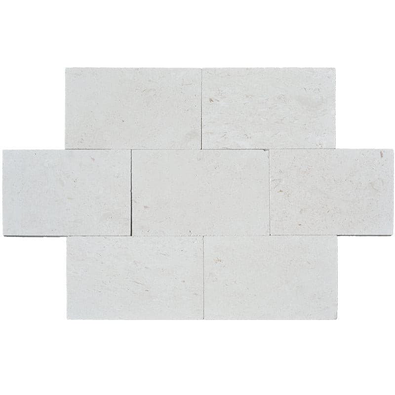 White Pearl Limestone 3cm 16x24 Paver Tumbled - TILE AND MOSAIC DEPOT