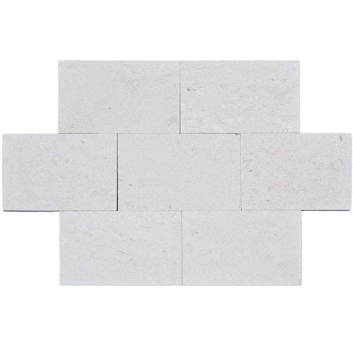 White Pearl Limestone 3cm 16x24 Paver Tumbled - TILE AND MOSAIC DEPOT