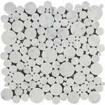 White Carrara Marble Bubble Design Polished Mosaic Tile - TILE & MOSAIC DEPOT
