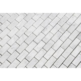 White Carrara Marble 5/8x1 1/4 Polished Mosaic Tile - TILE AND MOSAIC DEPOT