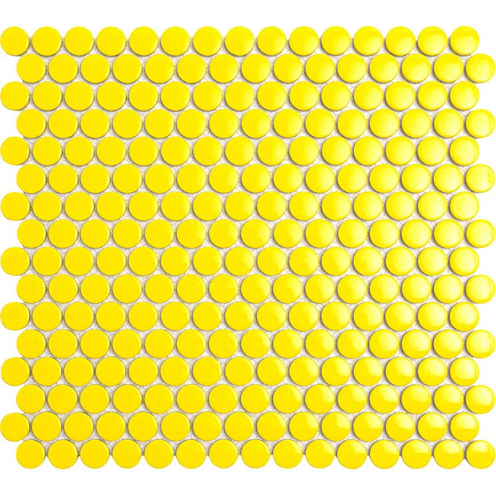 YELLOW SUN PENNY ROUND MOSAIC TILE - TILE & MOSAIC DEPOT